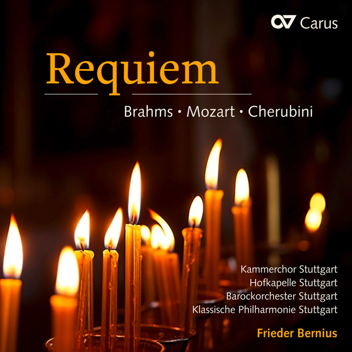 Frieder Bernius, Klassische Philharmonie Stuttgart, Barockorchester Stuttgart, Hofkapelle Stuttgart, - Requiem - Brahms, Mozart & Cherubini - CAR83054