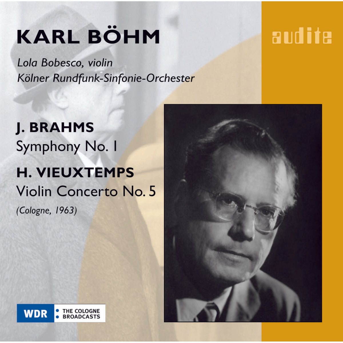 Lola Bobesco; Kolner Rso; Karl Bohm - Brahms: Symphony No 1 / Vieuxtemps: Violin Conc. No 5 - AUDITE95592