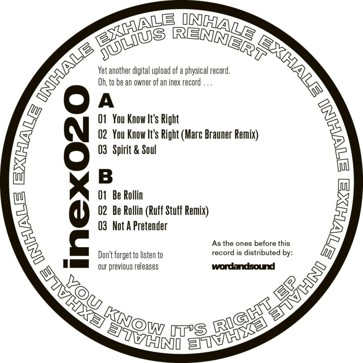 Julius Rennert - You Know It's Right EP - INEX020