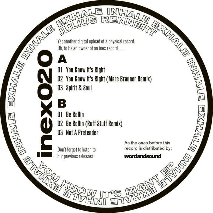 Julius Rennert - You Know It's Right EP - INEX020