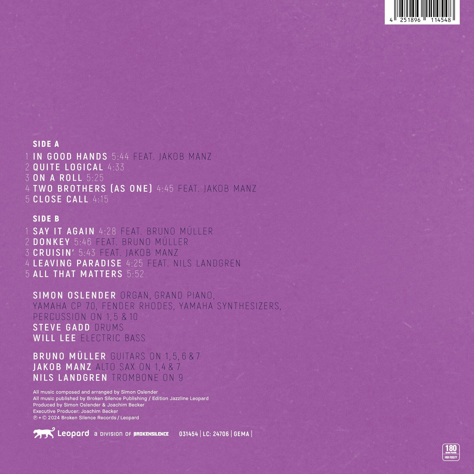 Simon Oslender, Steve Gadd & Will Lee: All That Matters – Proper Music
