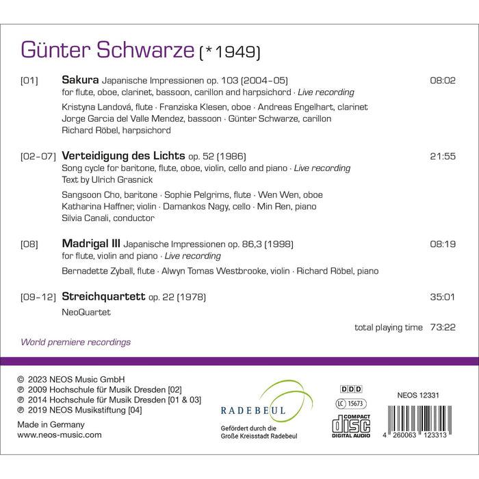 Gunter Schwarze - Chamber Music - NEOS12331