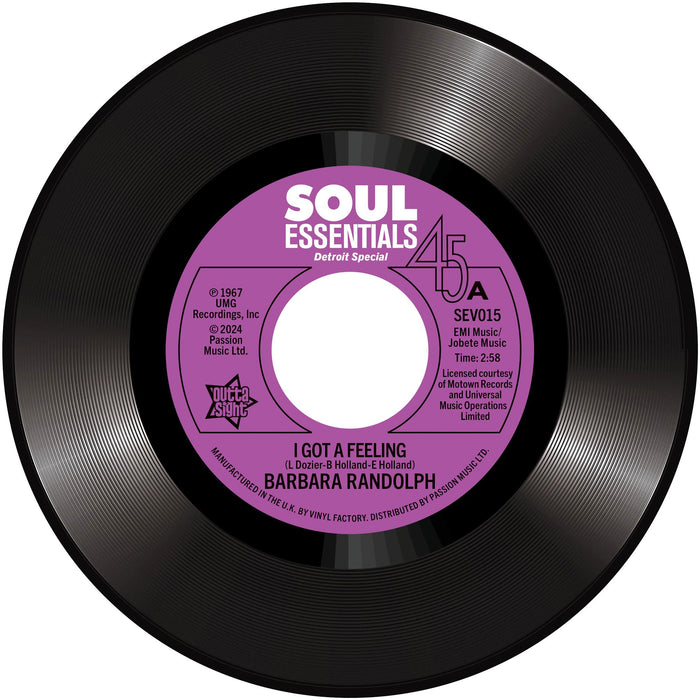 Barbara Randolph - I Got A Feeling / My Love Is Your Love (Forever) - SEV015