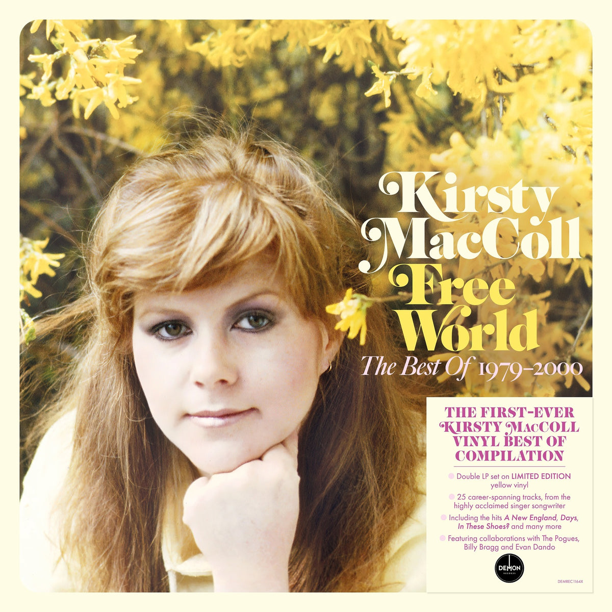 Kirsty Maccoll - Free World - The Best Of Kirsty MacColl 1979-2000 (Yellow Vinyl) - DEMREC1164