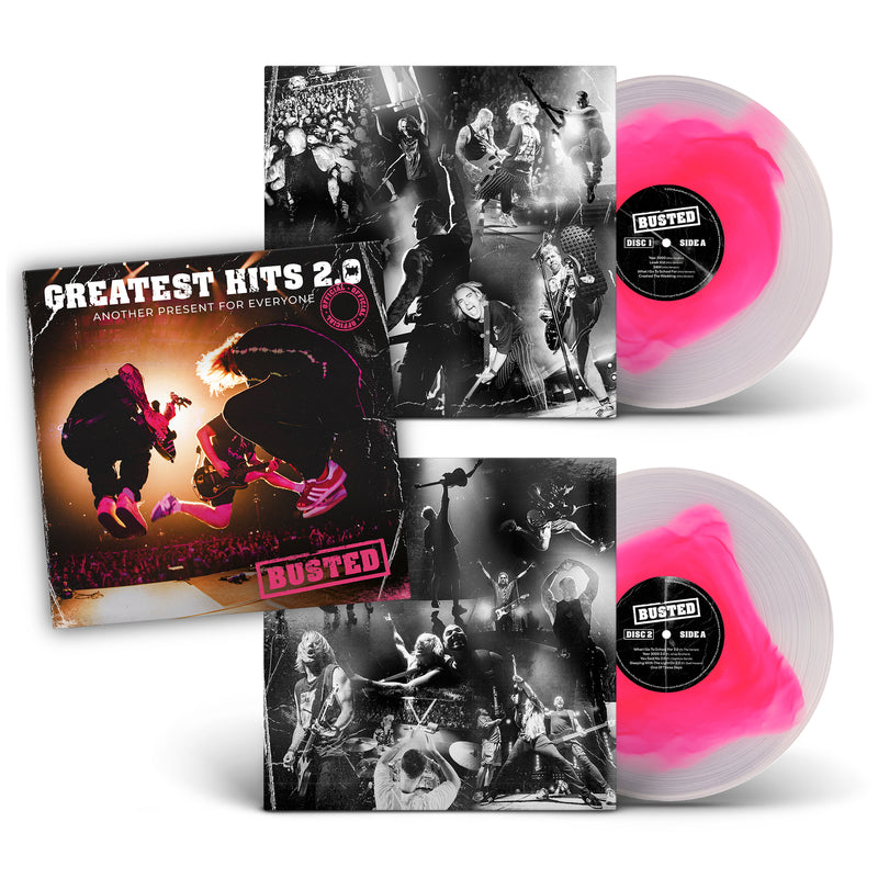Greatest Hits 2.0 (Another Present For Everyone) Pink and White Vinyl by Busted - J04VCC