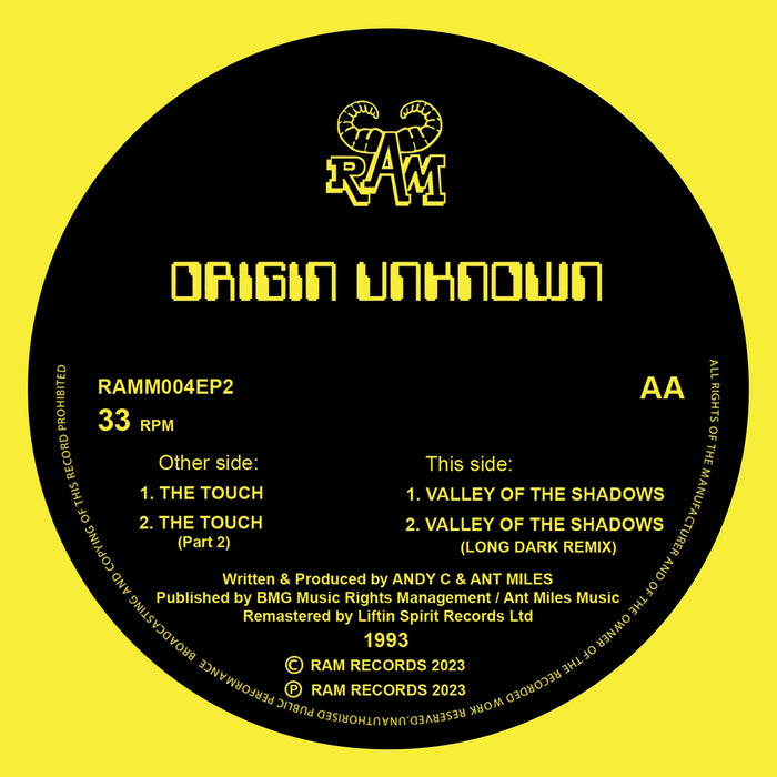 Origin Unknown - The Touch/Valley Of The Shadows - RAMM004EP2Y