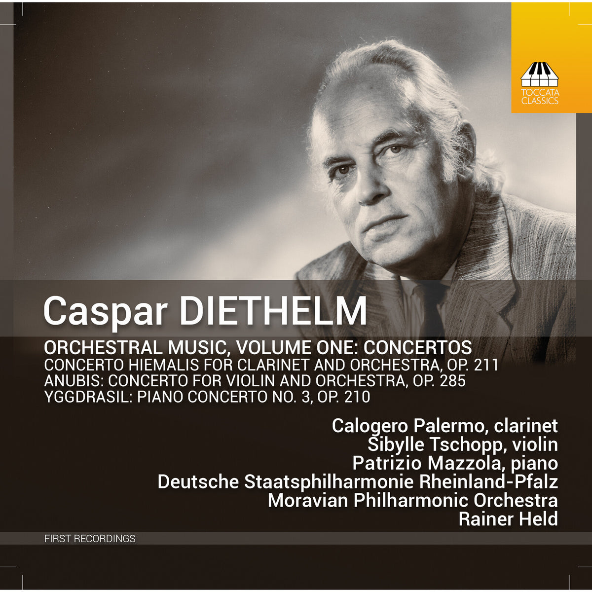 Patrizio Mazzola; Calogero Palermo; Sibylle Tschop; Deutsche Staatsphilharmonie Rheinland-Pfalz; Moravian Philharmonic Orchestra; Rainer Held - Caspar Diethelm: Orchestral Music, Vol. 1 - Concertos - TOCC0804