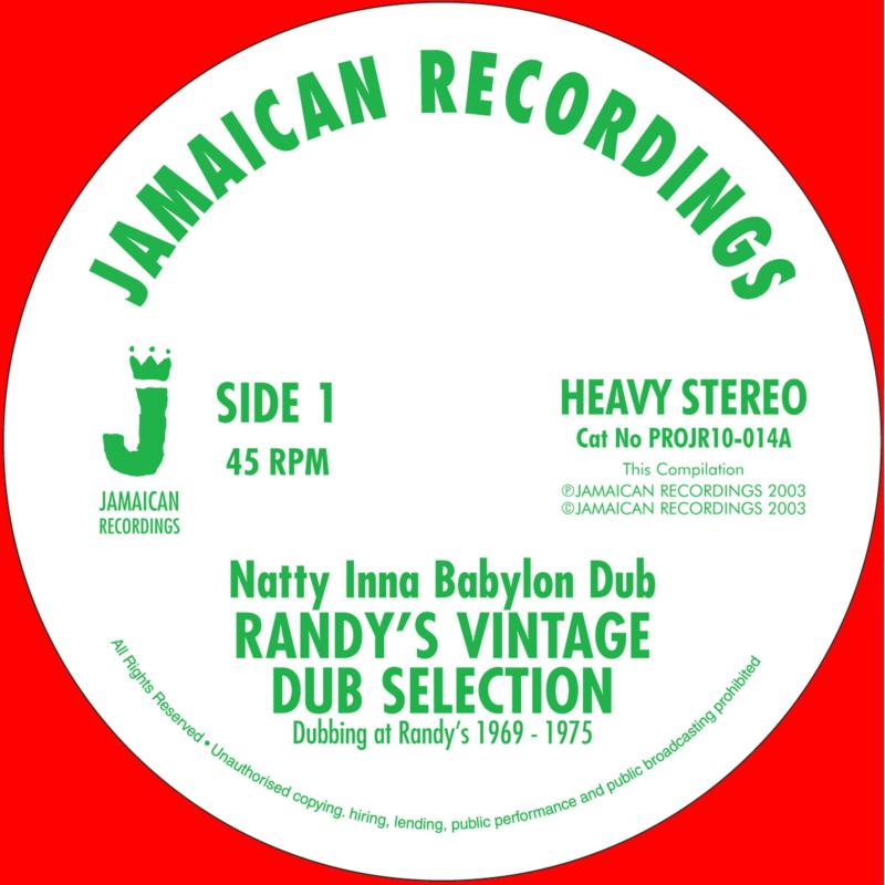 Randy'sVintage DubSelection - NattyInnaBabylon Dub' /  'Dub Feeling, It's ADubbingLie - PROJR10014