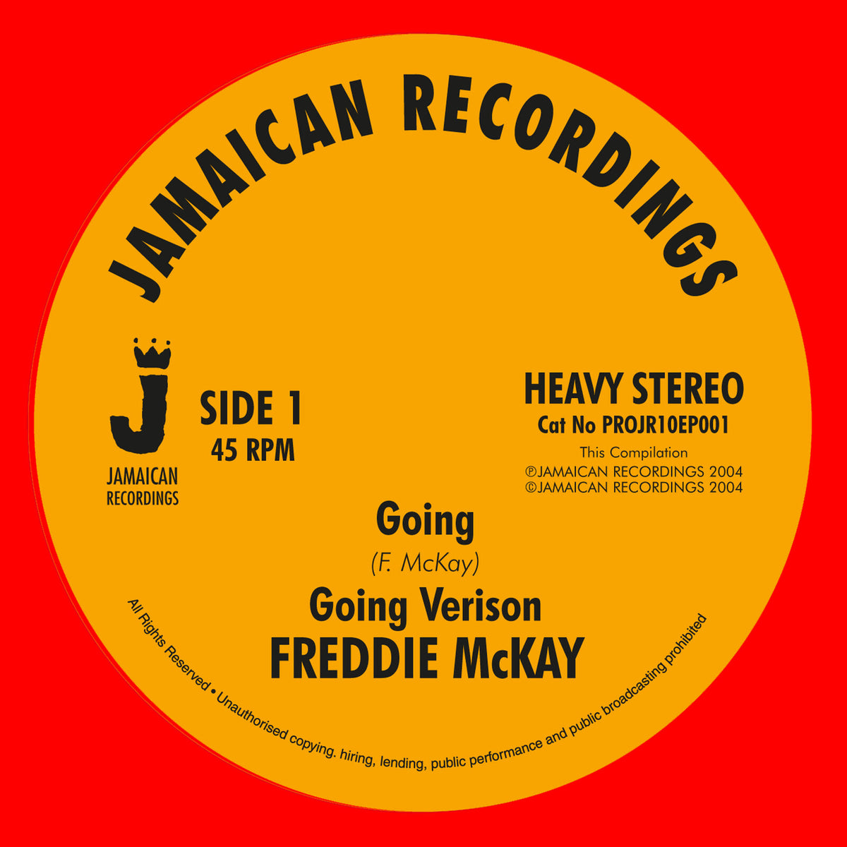 Freddie McKay/Ronnie Davis - Going / Tonight - PROJR10EP001