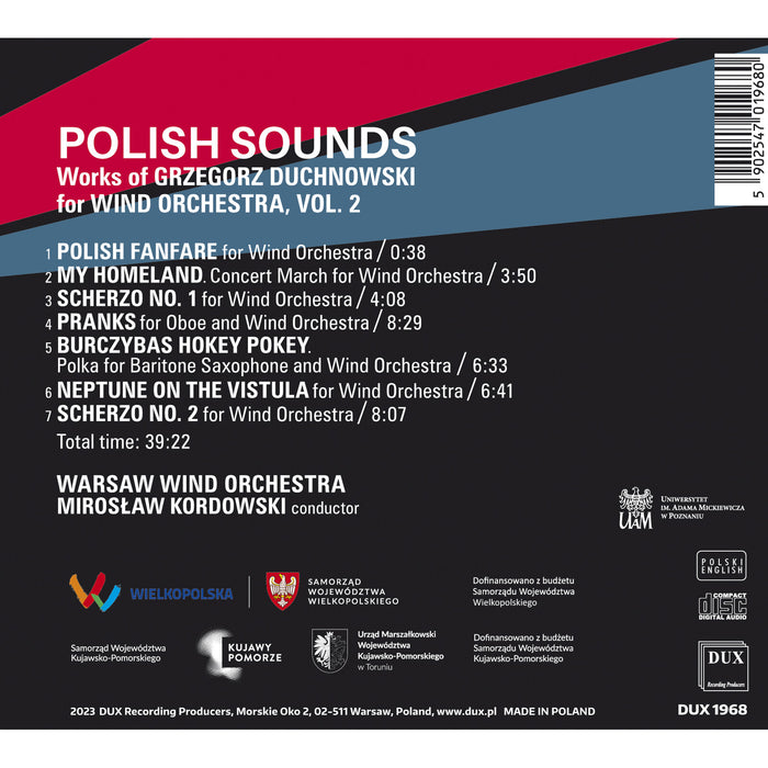 Warsaw Wind Orchestra, Miroslaw Kordowski - Polish Sounds Vol. 2 - Works for Wind Orchestra by Grzegorz Duchnowski - DUX1968