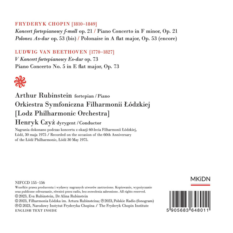 Arthur Rubinstein, Lodz Philharmonic Orchestra, Henryk Czyz - Arthur Rubinstein - Last Concert in Poland - NIFCCD155-156