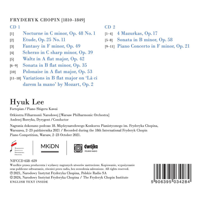 Hyuk Lee, Warsaw Philharmonic Orchestra, Andrzej Boreyko - Chopin Piano Works - NIFCCD658-659