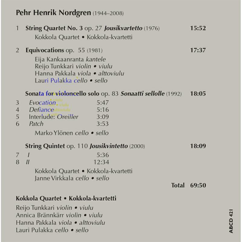 Equivocations String Quintet - Evocation - Chamber Music - Incl.String Quartet No.3, Equivocations,Str,Quintet - ABCD421