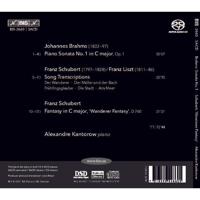 Alexandre Kantorow - Brahms, Schubert: Alexandre Kantorow - BIS2660