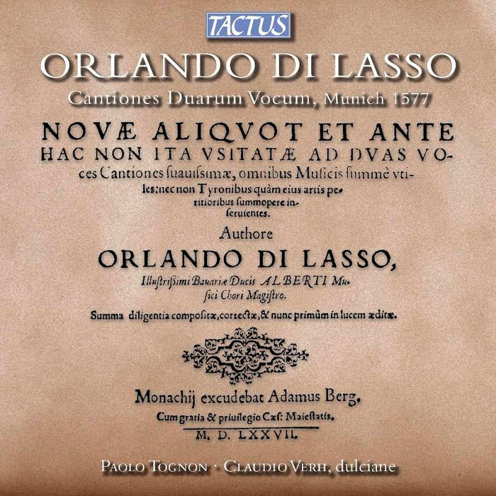 P. TOGNON, C. VEHR - CANTIONES DUARUM VOCUM - TC530301