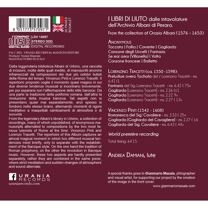Andrea Damiani - The Lute Books of Orazio Albani da Urnino - LDV14097