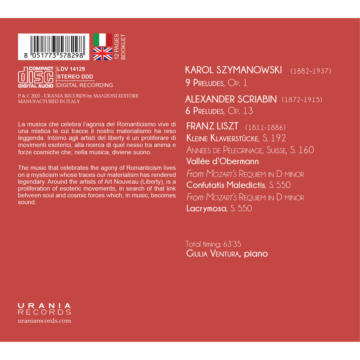 Giulia Ventura - SZYMANOWSKI & SCRIABIN: Preludes - LDV14129