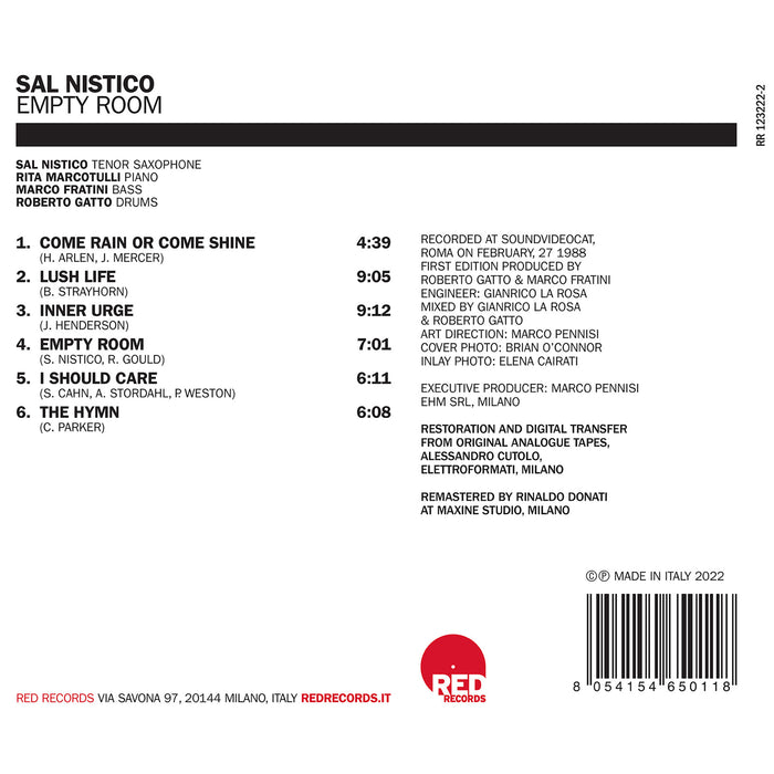 Sal Nistico (Feat. Rita Marcotulli, Roberto Gatto, Marco Fratini) - Empty Room - RR1232222