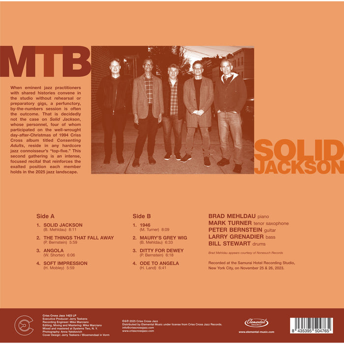 M.T.B. (Brad Mehldau / Mark Turner / Peter Bernstein) - Solid Jackson - 1423LP