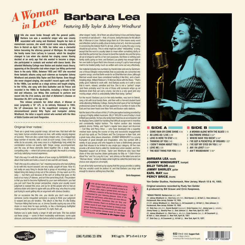 Barbara Lea - A Woman In Love - 022SP