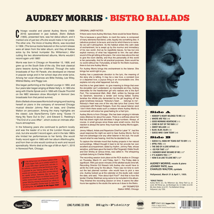 Audrey Morris - Bistro Ballads - 027SP