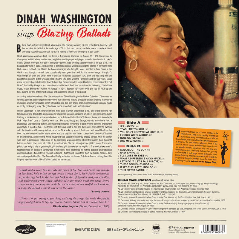 Dinah Washington - Sings Blazing Ballads - 037SP