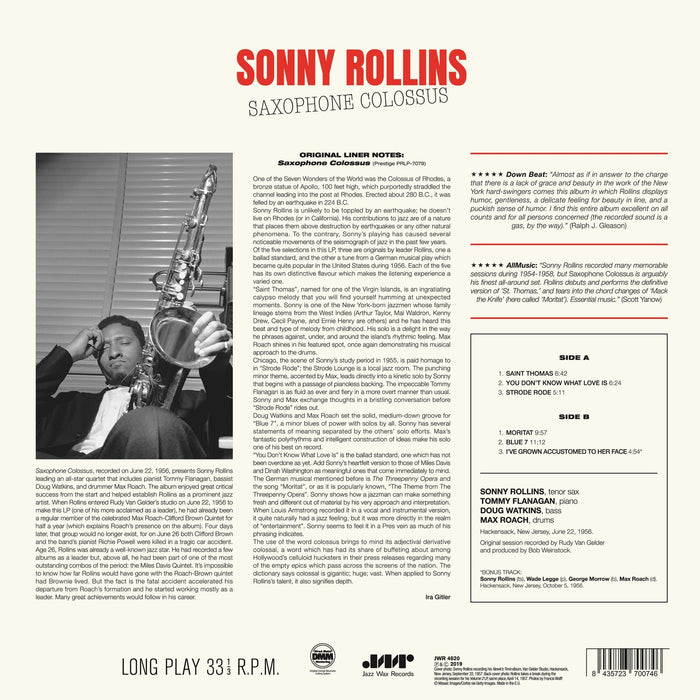 Sonny Rollins - Saxophone Colossus - 4620LP