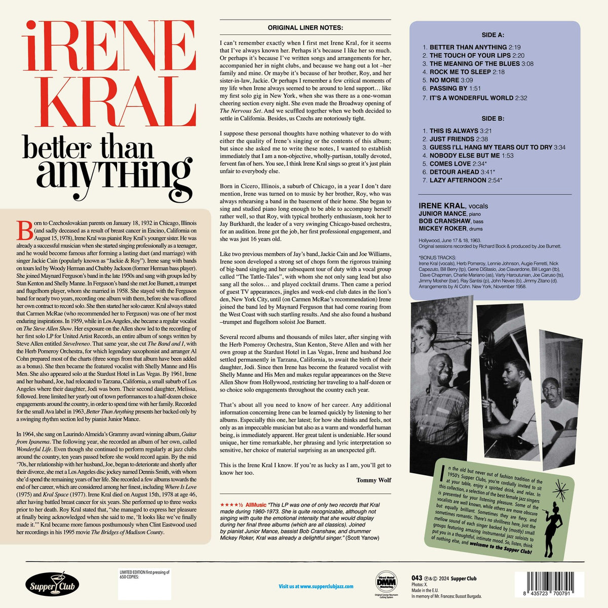 Irene Kral - Better Than Anything - 043SP