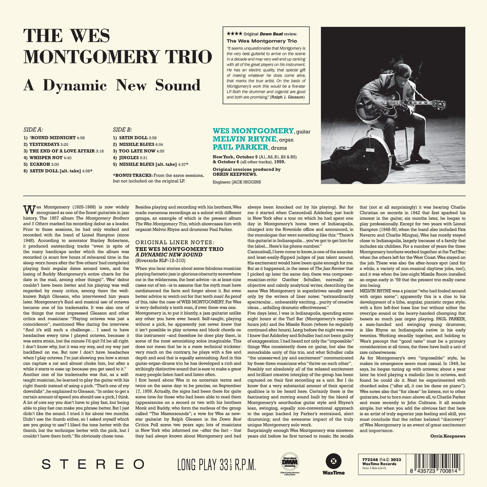 米LP Wes Montgomery Trio A Dynamic New Sound: Guitar/Organ/Drums OJC034 ORIGINAL JAZZ CLASS 未開封 /00260 The Wes Montgomery Trio – A Dynamic New Sound: Guitar/Organ