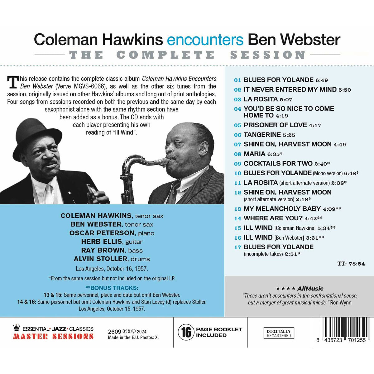 Coleman Hawkins - Encounters Ben Webster - 2609