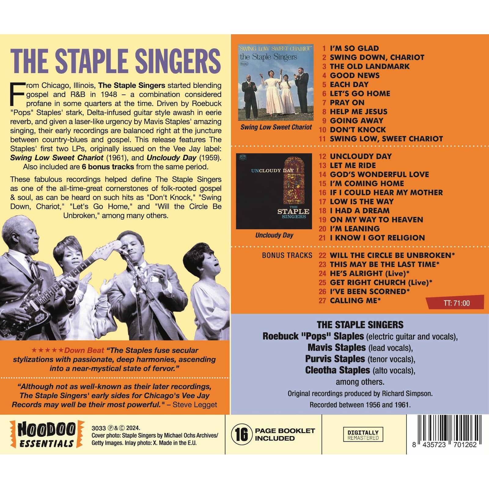 The Staple Singers: Swing Low Sweet Chariot + Uncloudy Day