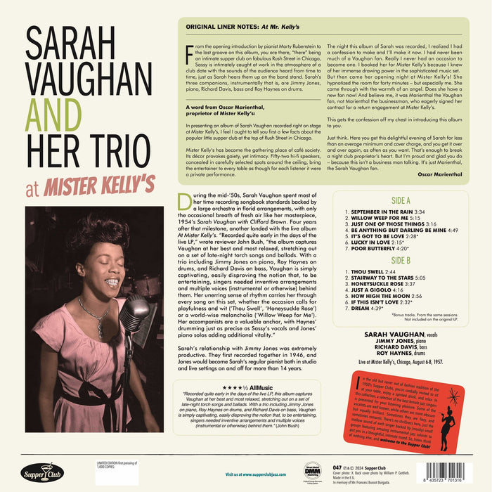 Sarah Vaughan and Her Trio - At Mister Kelly's - 047SP