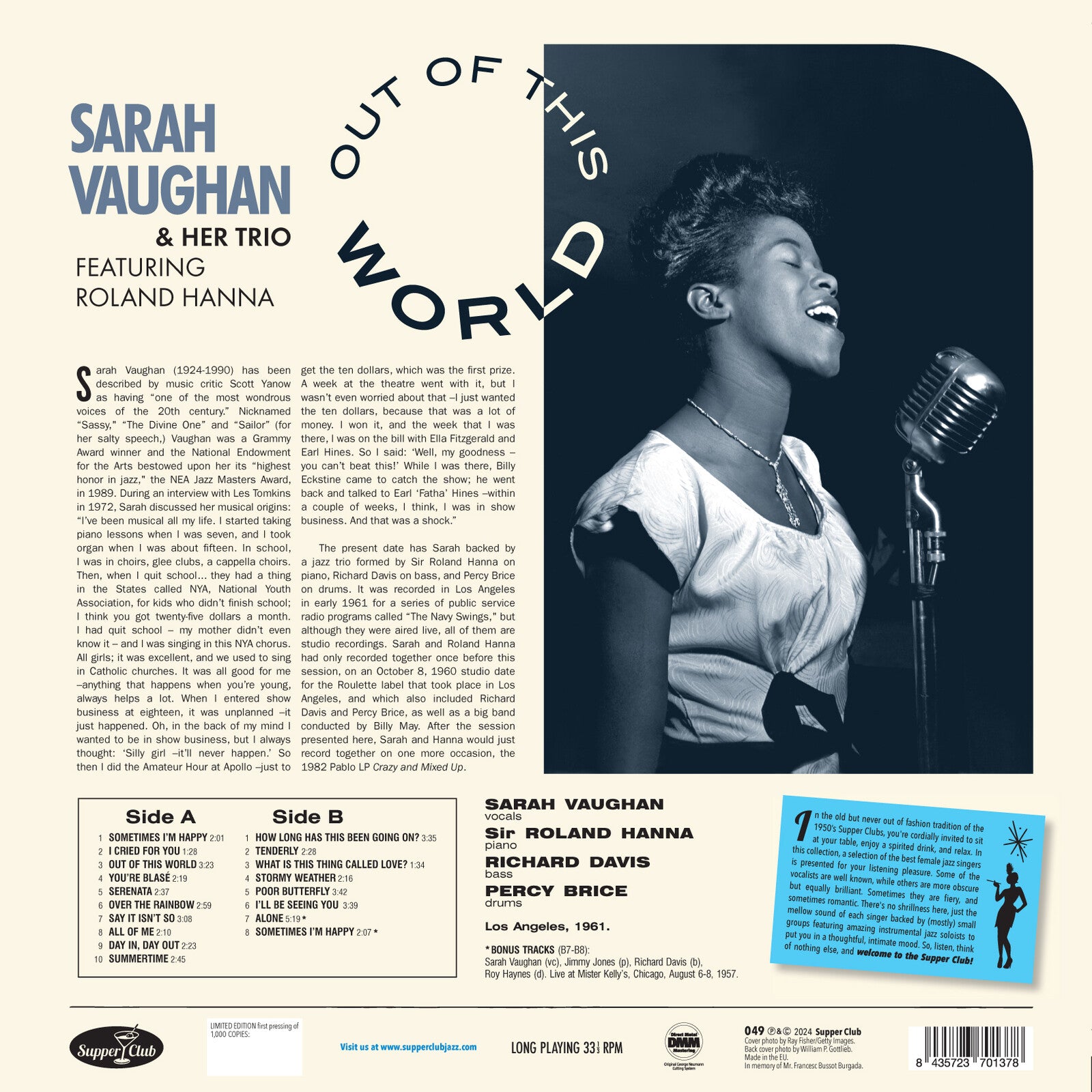 Sarah Vaughan: Out Of This World – Proper Music