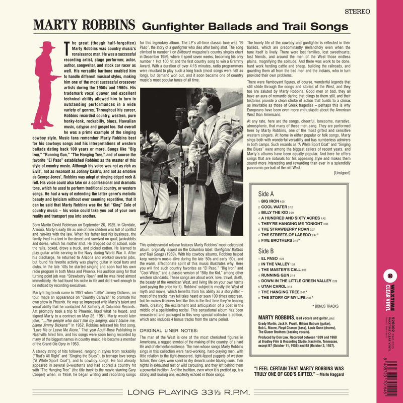 Marty Robbins - Gunfighter Ballads And Trail Songs - 526002