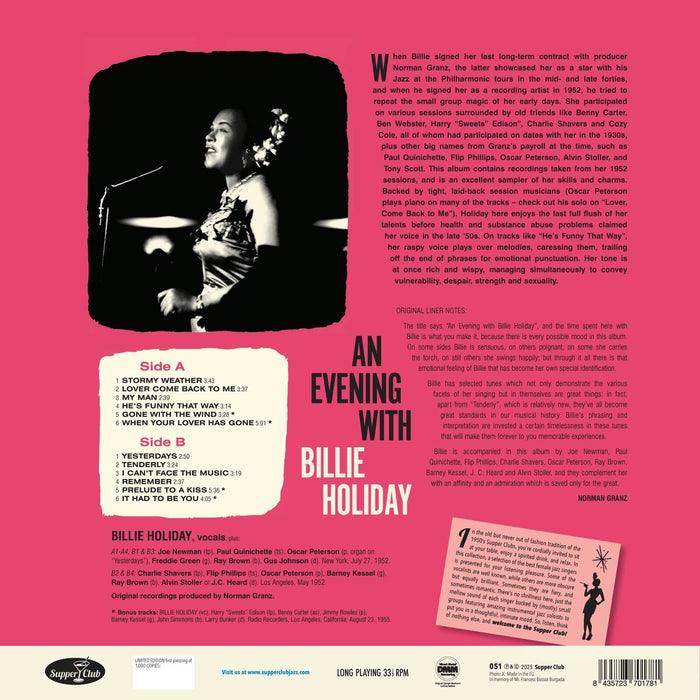 Billie Holiday - An Evening With Billie Holiday - 051SP