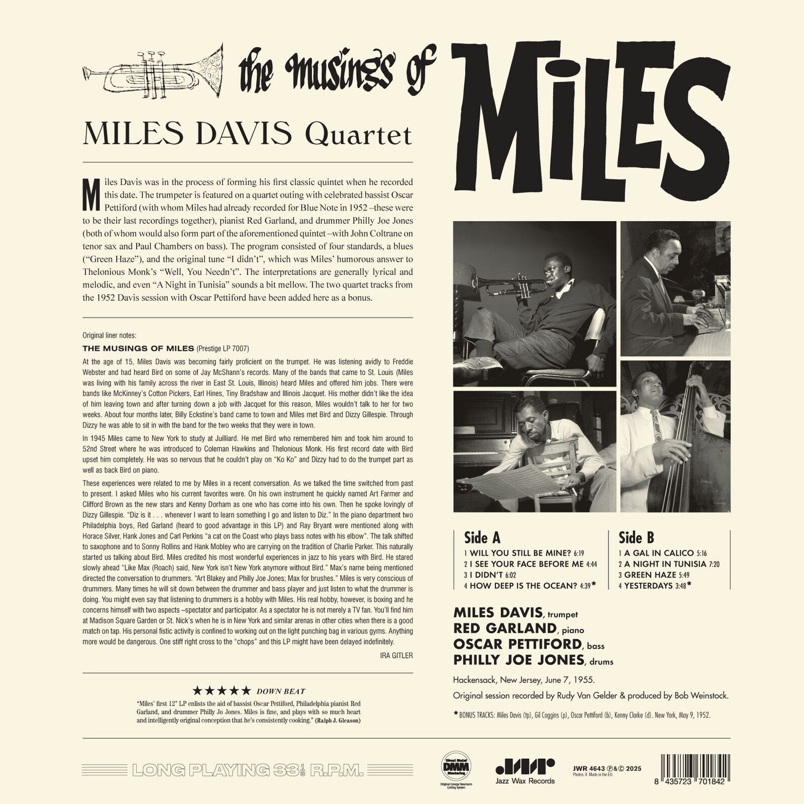 MILES DAVIS Quartet The Musings Of MILES Miles Davis Quintet \u200e\u2013 The Musings Of Miles | Retrophonic Records