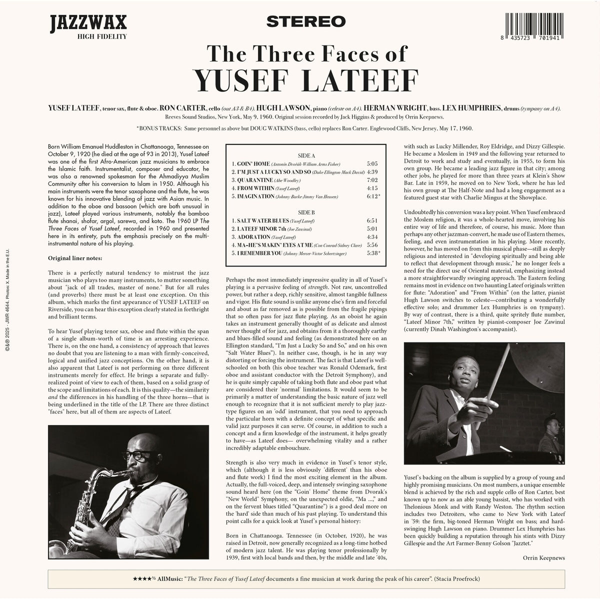 Yusef Lateef - The Three Faces of Yusef Lateef - JWR4644