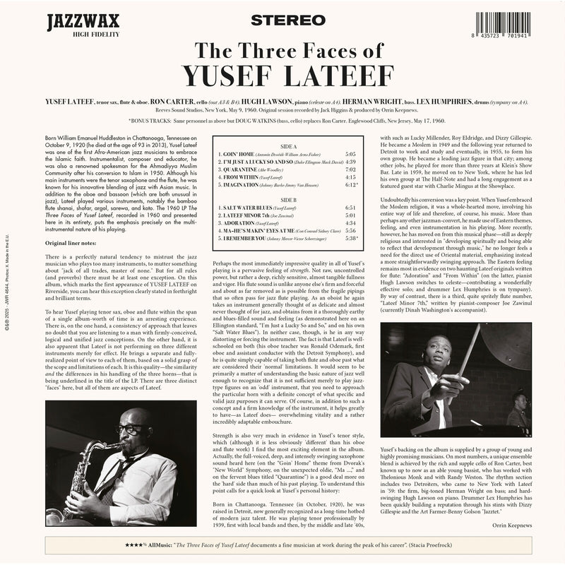 Yusef Lateef - The Three Faces of Yusef Lateef - JWR4644