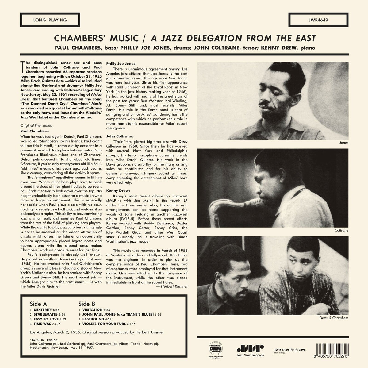 Paul Chambers - Chamber's Music feat. John Coltrane - JWR4649LP