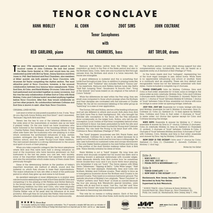 Hank Mobley & John Coltrane - Tenor Conclave - JWR4650LP