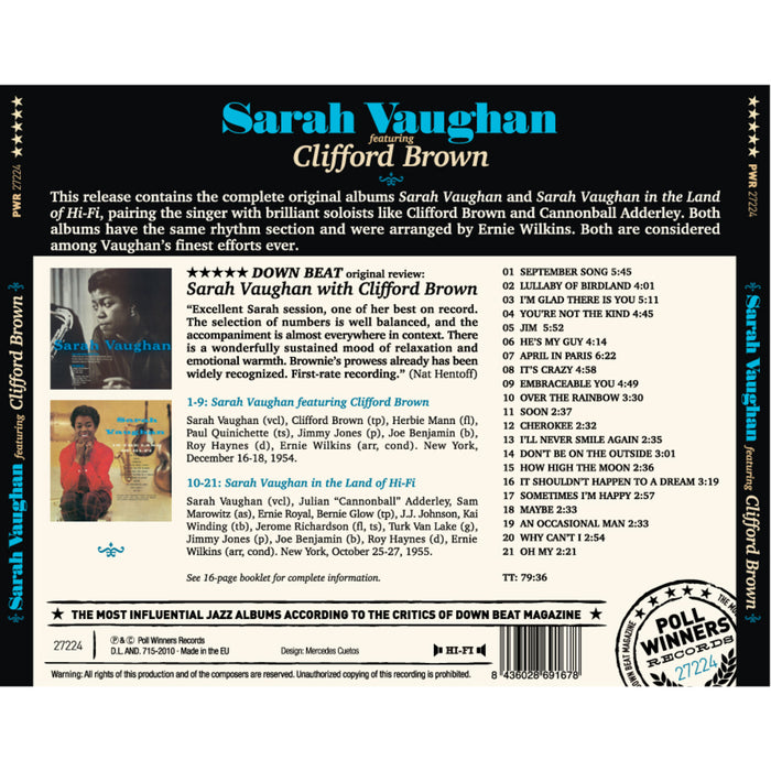 Sarah Vaughan - Sarah Vaughan featuring Clifford Brown - 27224