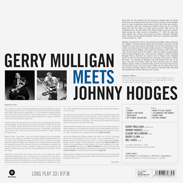 Gerry Mulligan & Johnny Hodges - Gerry Mulligan Meets Johnny Hodges - 771661