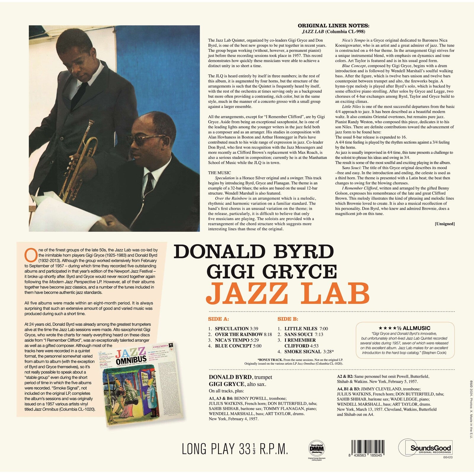 オリジナル DON BYRD - GIGI GRYCE JAZZ LAB 美品 - レコード