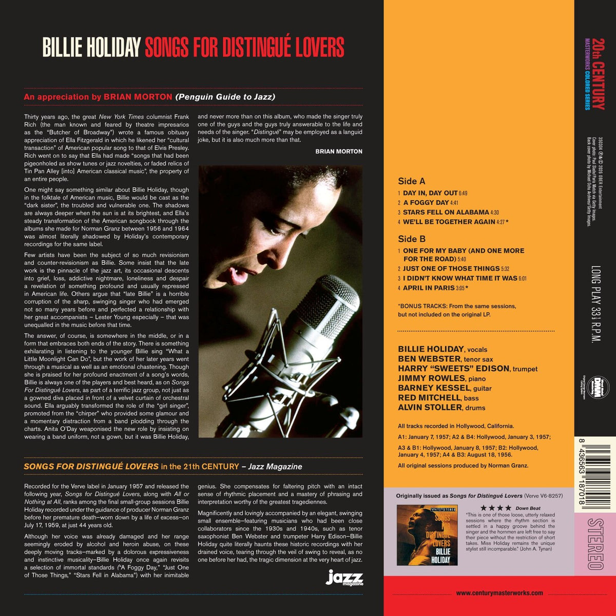 Billie Holiday - Songs Of Distingue Lovers - 350304