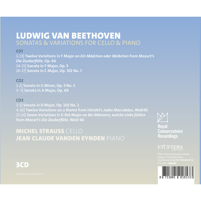 Michel Strauss, Jean Claude Vanden Eynden - Beethoven: Sonatas & Variations for Cello and Piano - KTC1813
