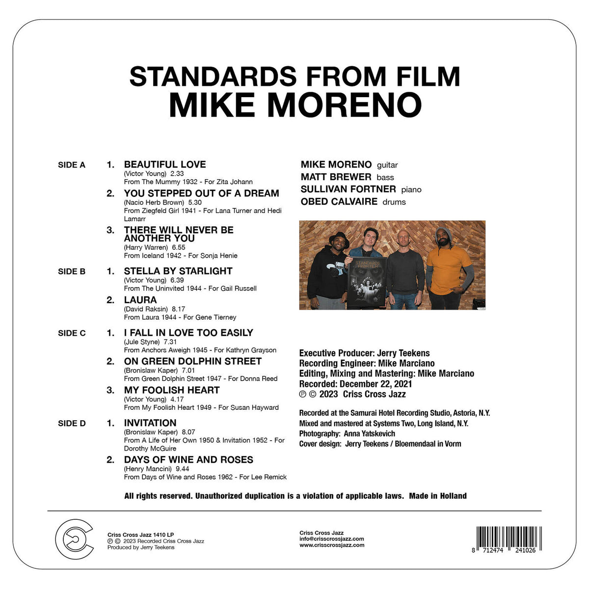 Mike Moreno - Standards From Film - CRISS1410LP