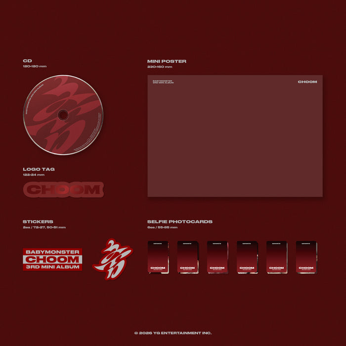 BABYMONSTER - 3rd MINI ALBUM [\uCDA4 (CHOOM)] Crimson Ver. - HMV exclusive - YGP0775-7
