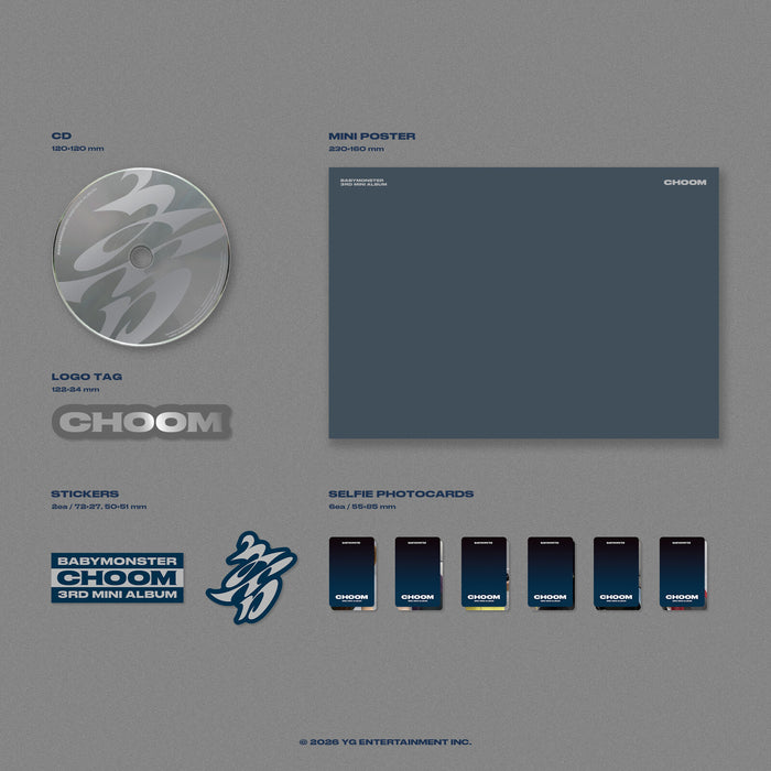 BABYMONSTER - 3rd MINI ALBUM [\uCDA4 (CHOOM)] Metallic Ver. - HMV exclusive - YGP0775-8