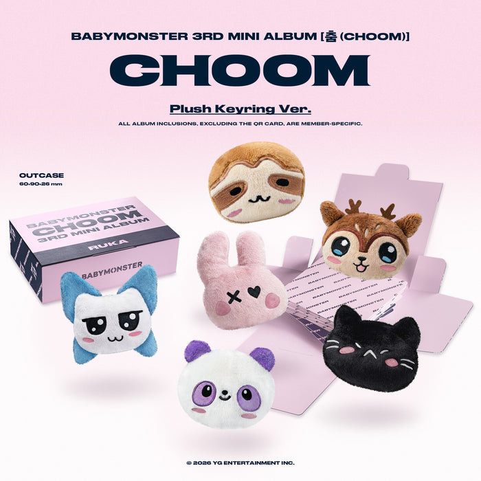 BABYMONSTER - 3rd MINI ALBUM (CHOOM) Plush Keyring Ver. - YGP0777