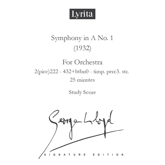 George Lloyd - George Lloyd: Symphony No. 1 - Study Score - SRMP-0001